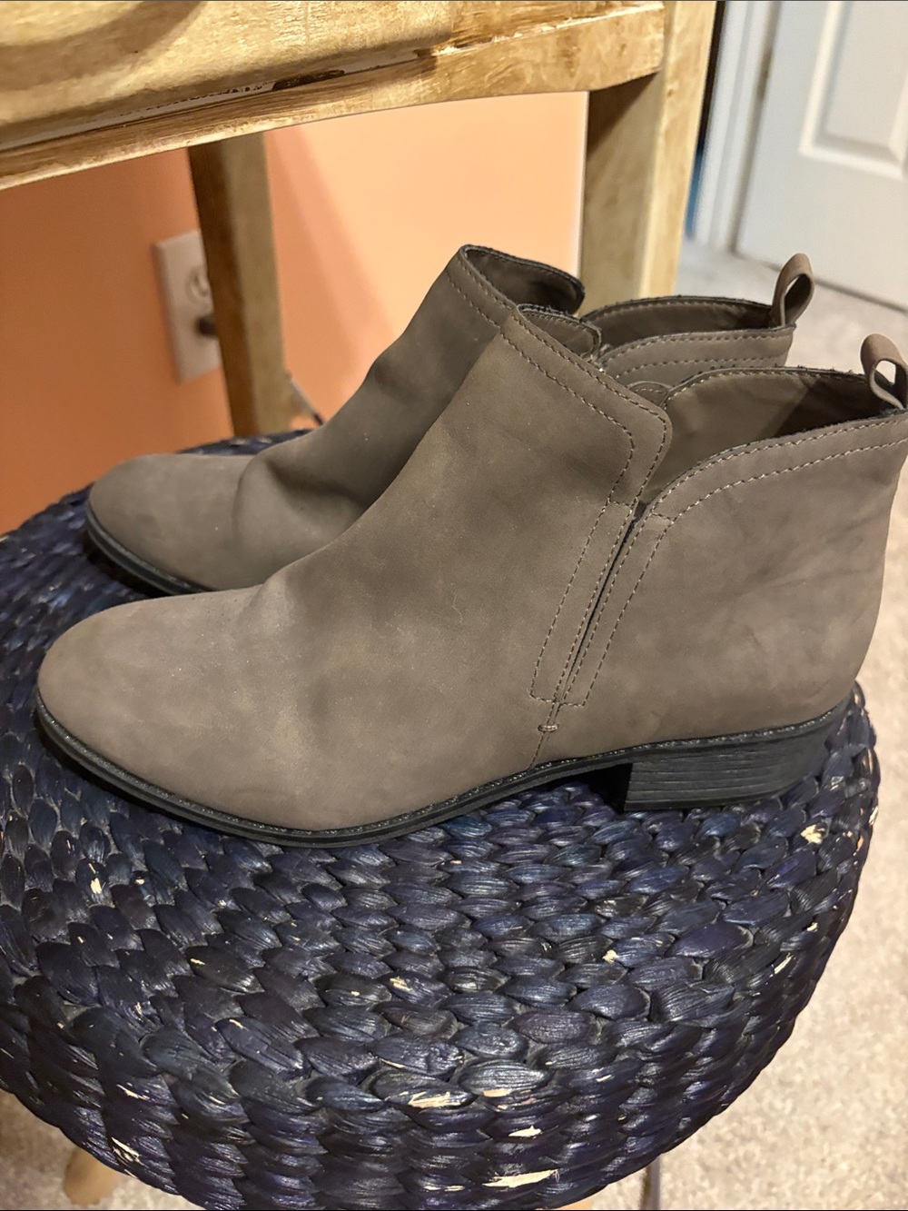 American Apparel Taupe Slip-On Ankle Booties